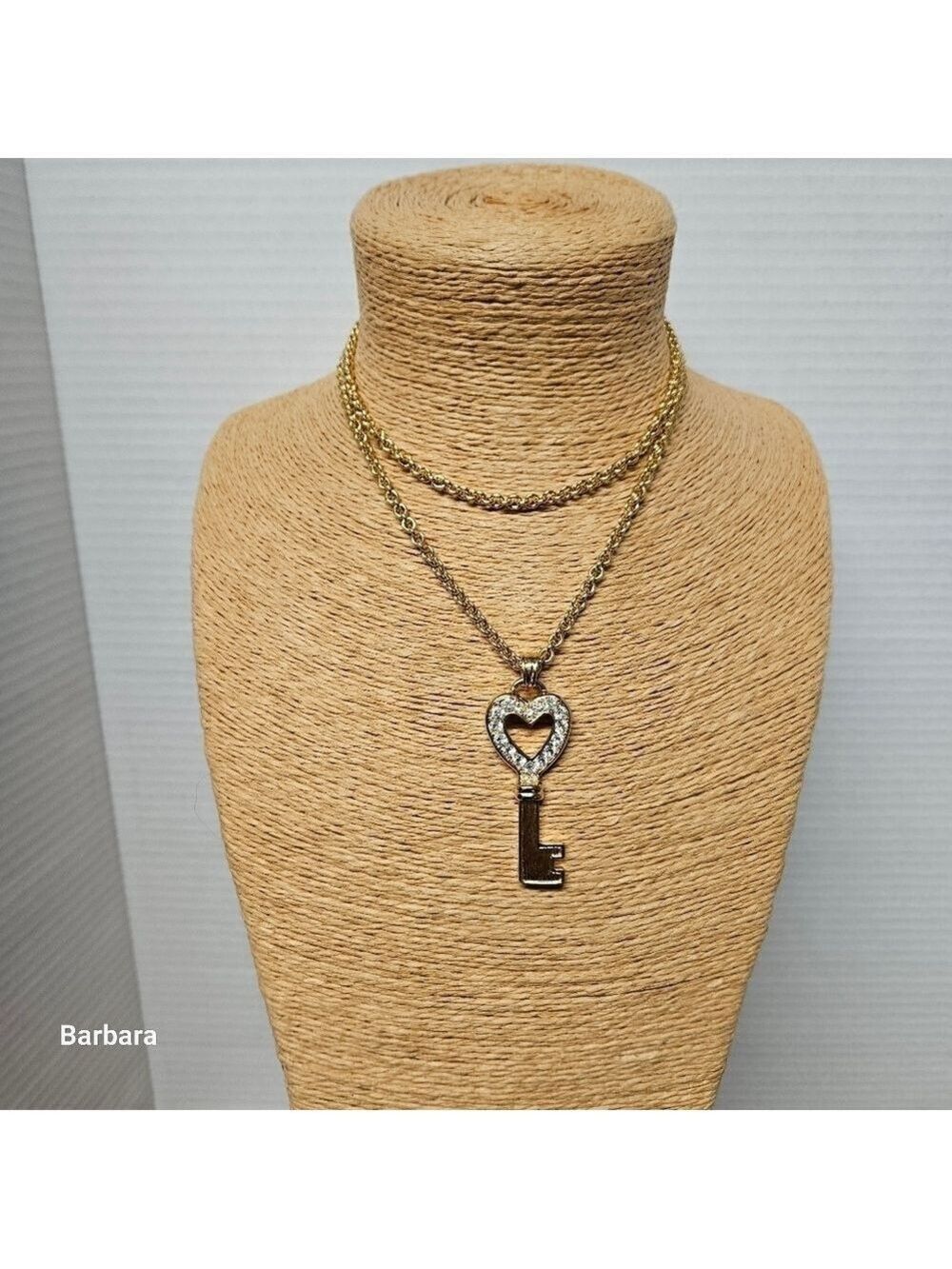 Napier Gold-tone with Crystal Heart Key Pendant Necklace